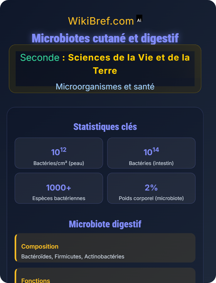 Microbiotes cutané et digestif Symbiose et microbiote humain