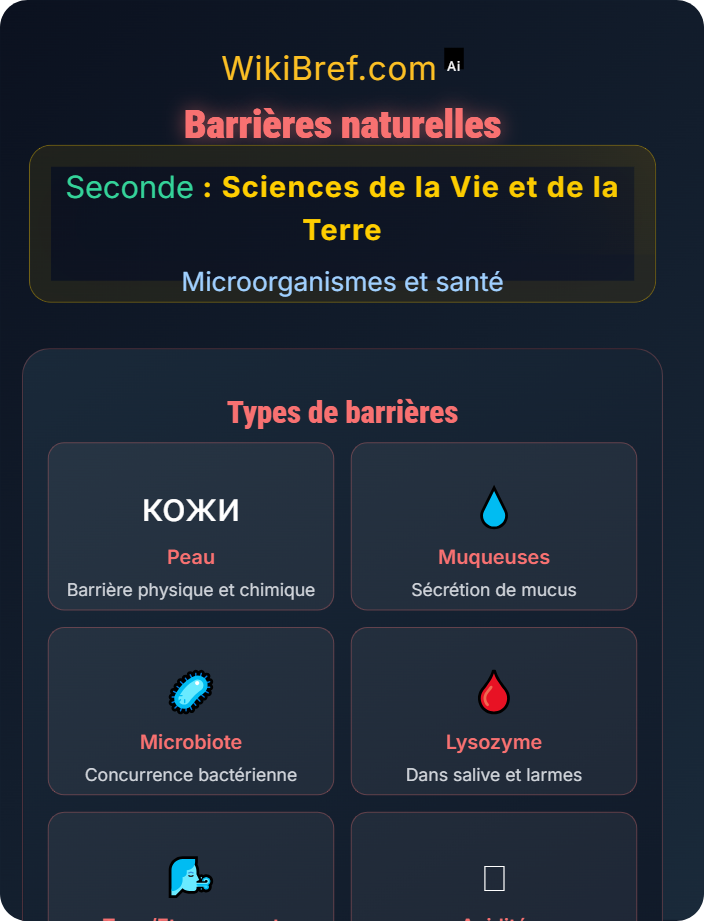Barrières naturelles Immunité et résistance aux infections