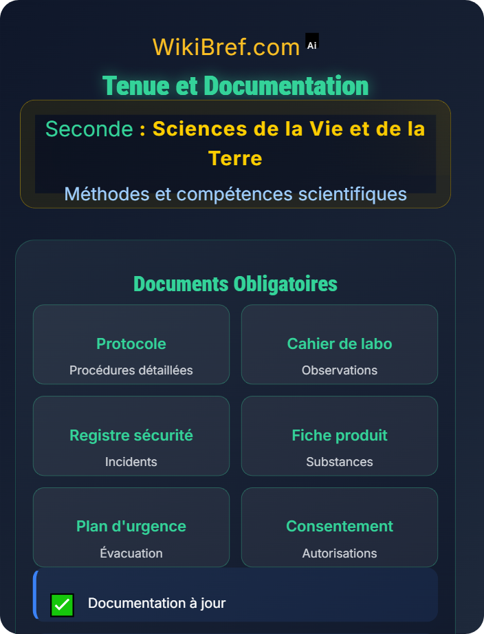 Tenue et documentation Sécurité en laboratoire et terrain