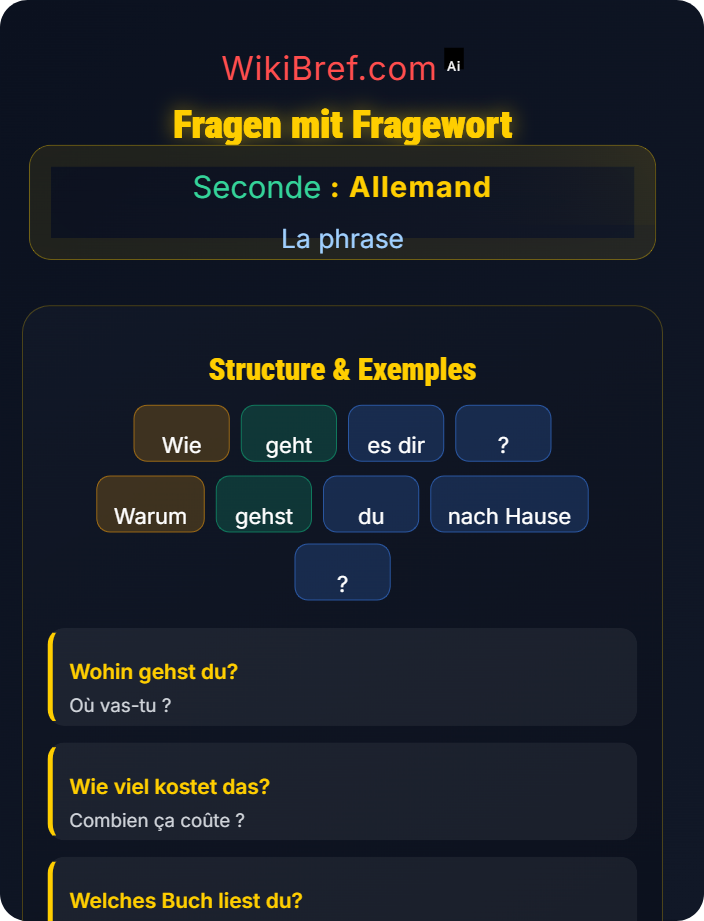 Fragen mit Fragewort (wer, was, wo…) La phrase interrogative