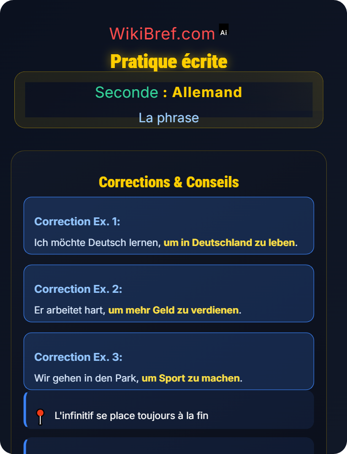 Pratique écrite Proposition infinitive et finale