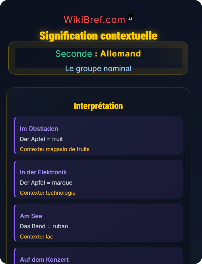 Signification contextuelle Noms au pluriel et exceptions