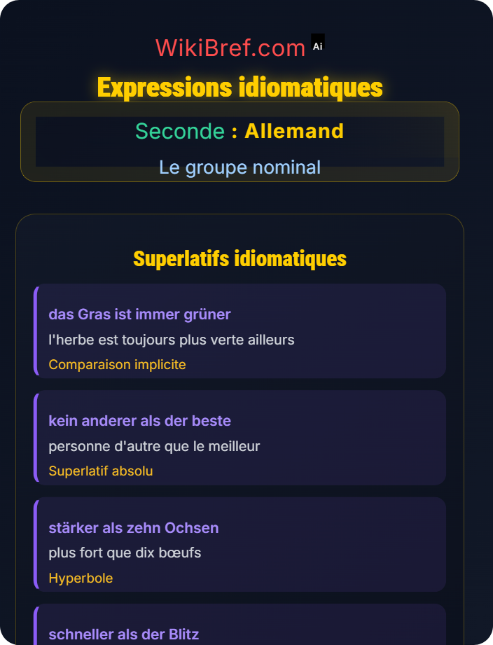 Expressions idiomatiques Comparatif et superlatif