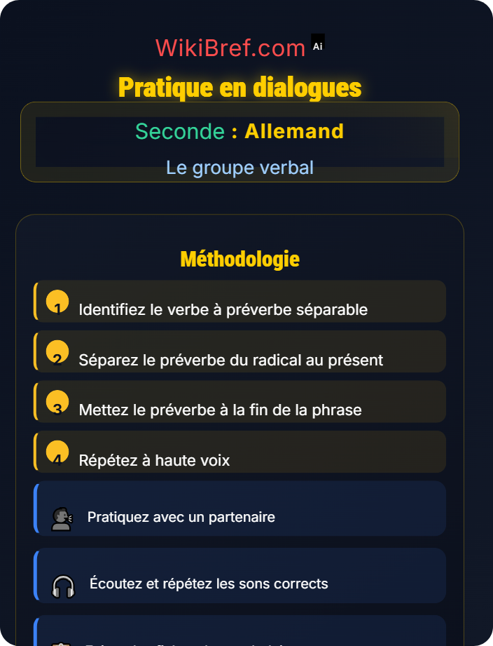 Pratique en dialogues Verbes à préverbe séparable