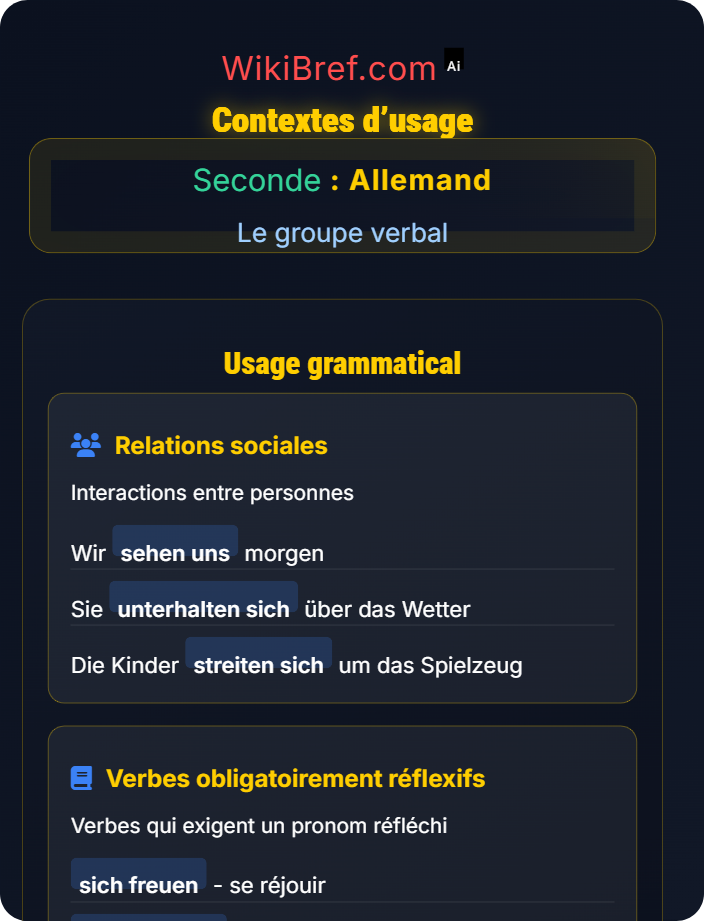 Contextes d’usage Verbes pronominaux et réflexifs