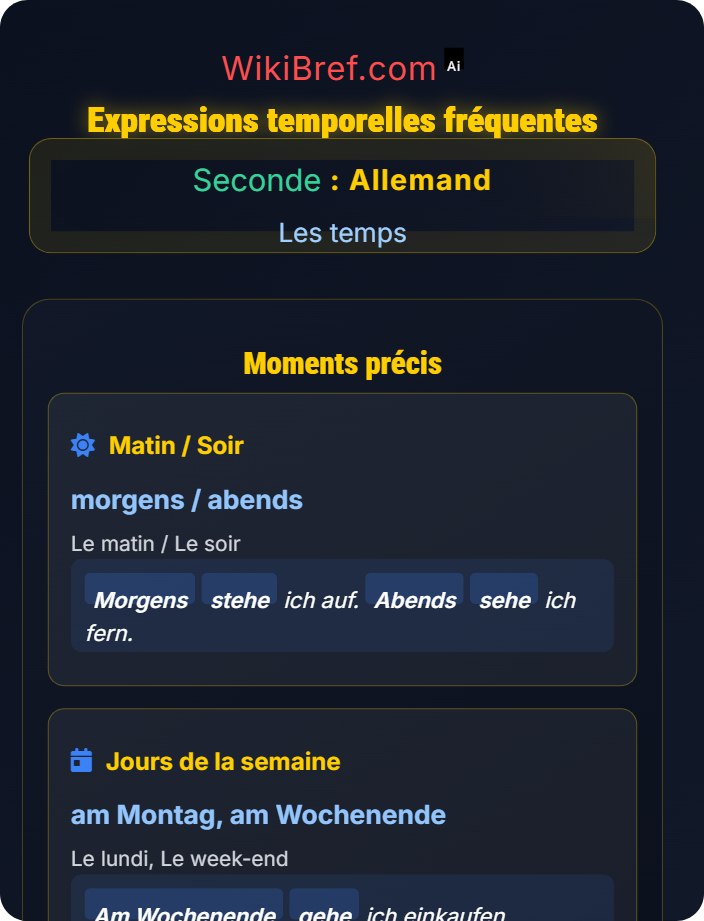 Expressions temporelles fréquentes Présent de l'indicatif