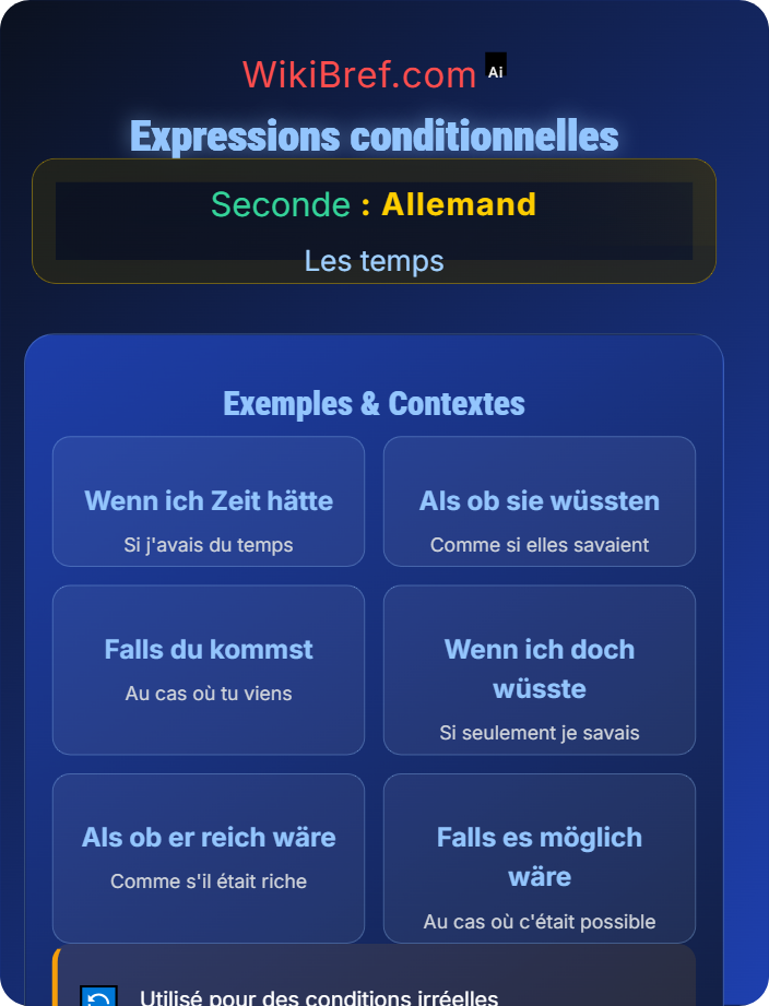 Expressions conditionnelles Subjonctif II pour hypothèses