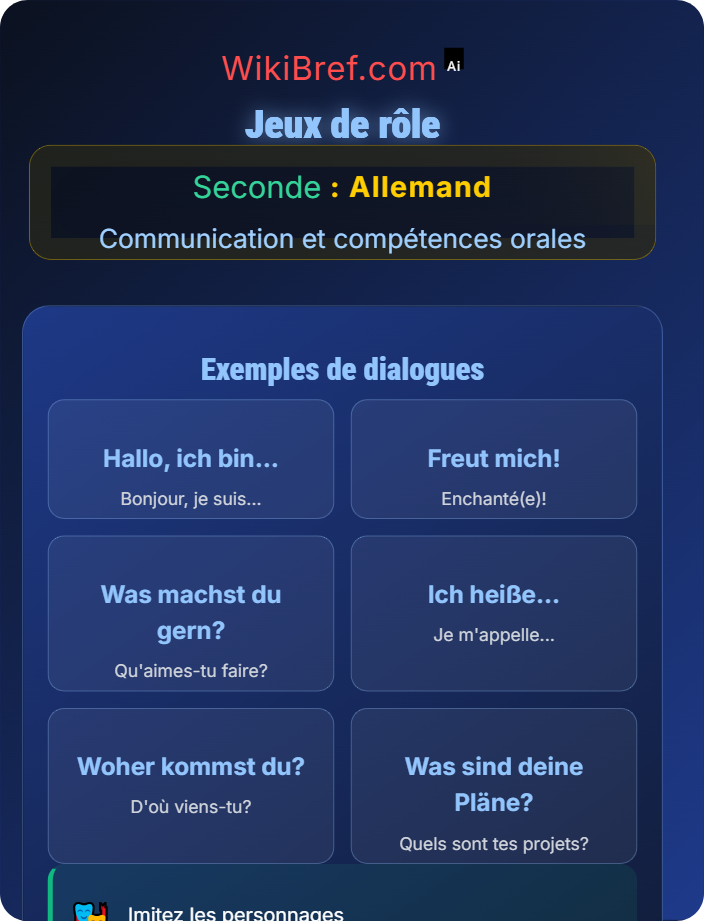 Jeux de rôle Parler de soi et de ses projets