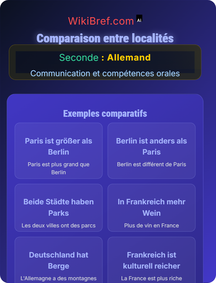 Comparaison entre localités Décrire son environnement