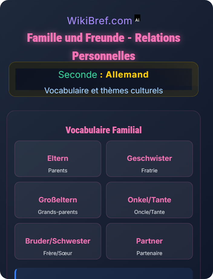 Famille und Freunde Thèmes de la vie quotidienne