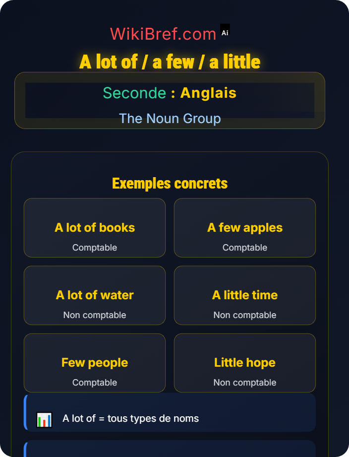 A lot of / a few / a little Quantifiers and Expressions of Quantity