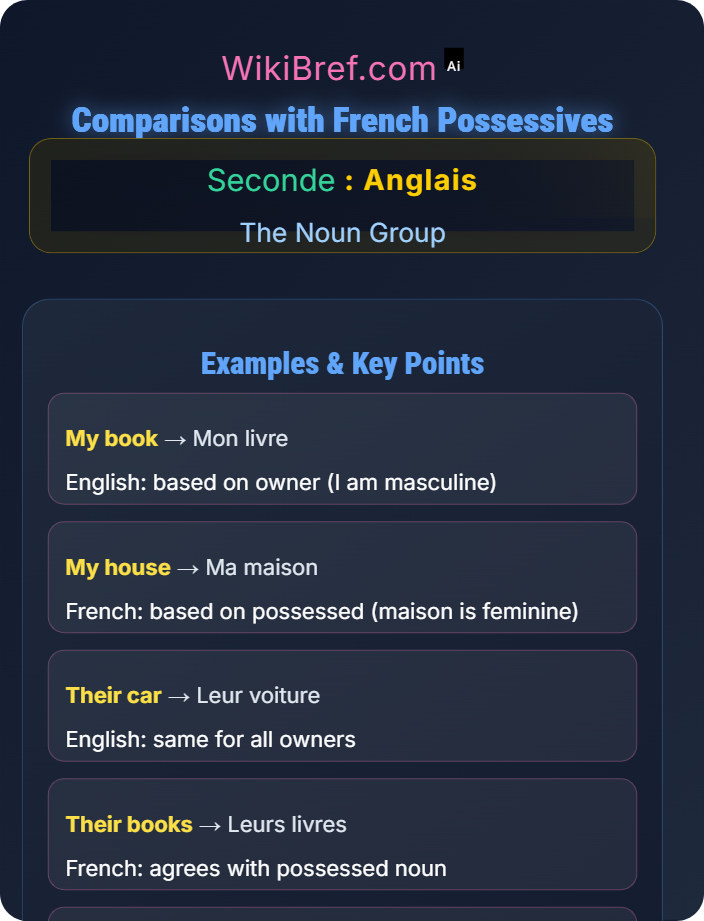 Comparisons with French possessives Possessives