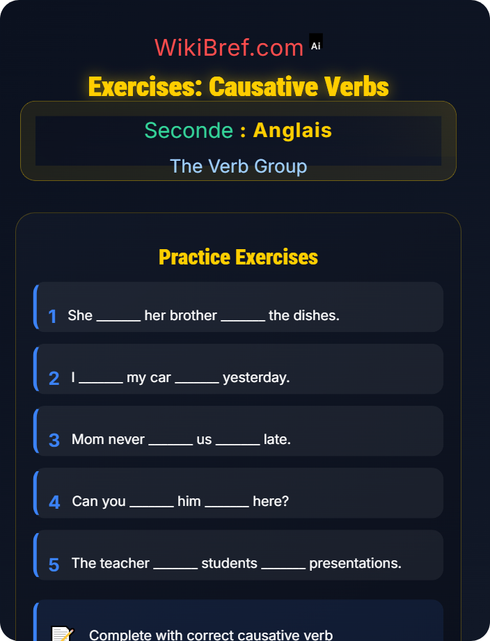 Exercises Causative Verbs