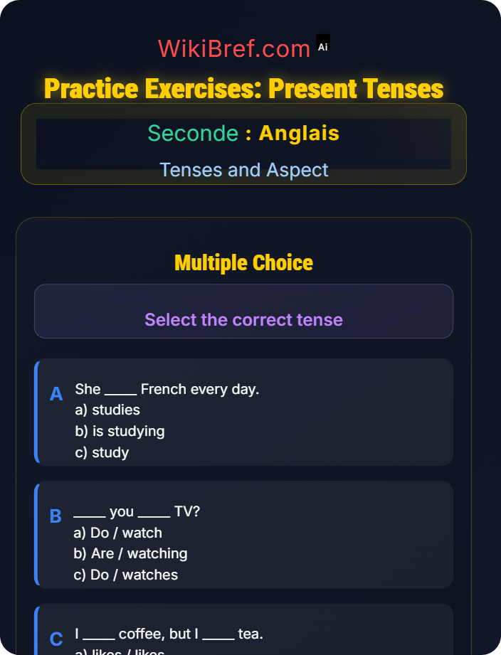 Practice exercises Present Simple and Present Continuous
