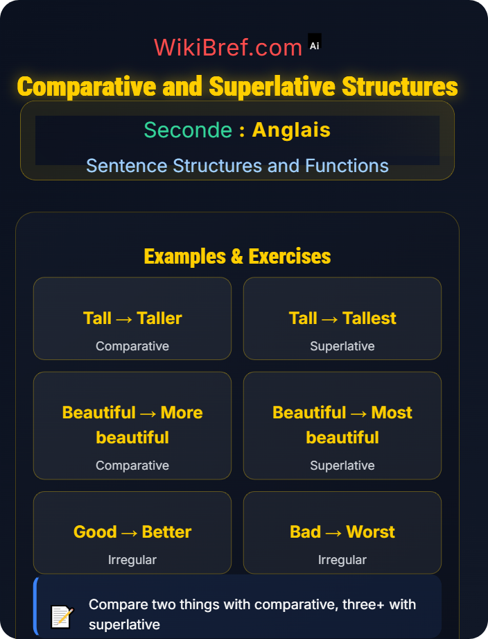 Practice examples Comparative and Superlative Structures